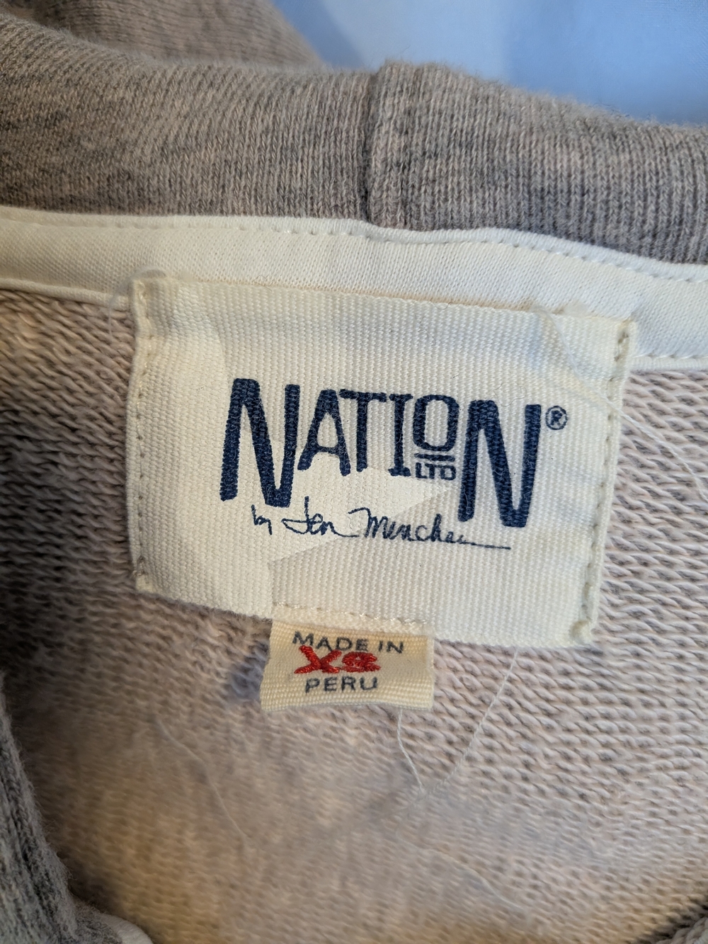 Nation LTD Heather Mauve Full-Zip Hooded Sweatshirt Size XS - Picture 3 of 4